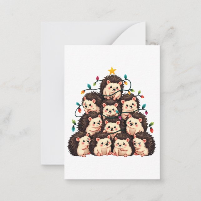 Igel Weihnachtsbaum Frohe WeihnachtsWeihnachten We Mitteilungskarte (Vorderseite)