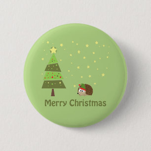 Igel Weihnachtslandschaft Button