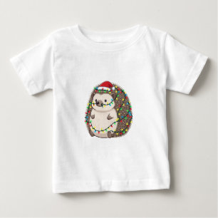Igel Weihnachtsmann Hut Weihnachtsbeleuchtung Lust Baby T-shirt
