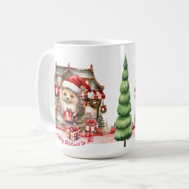Igel Weihnachtsspielzeug-Shop Weihnachtsbaum Kaffeetasse (Vorderseite Links)
