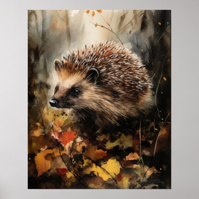 Igel Woodland Animal Art Print Poster (Vorne)