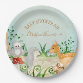Igel Woodland Creatures Fox Deer Baby Shooter Pappteller