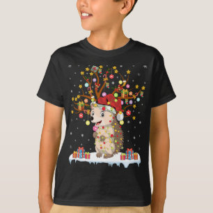Igel Xmas Leuchtturm Tree Santa Igel Weihnachten T-Shirt