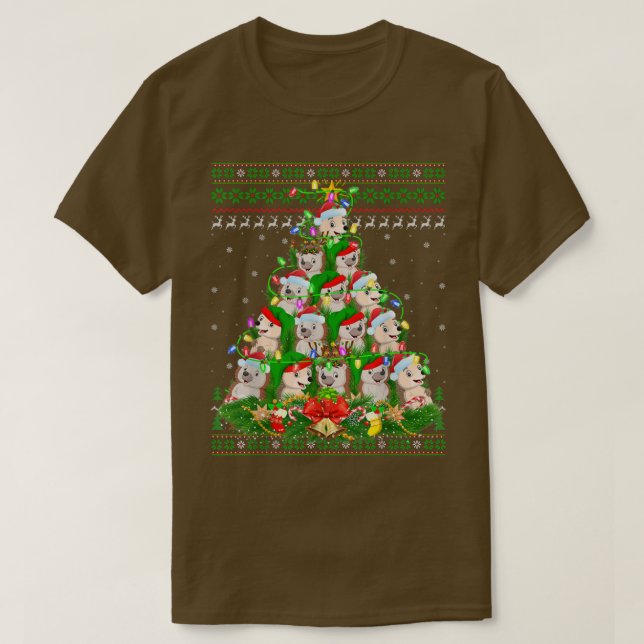 Igel Xmas Licht Baum Santa Igel Ugly Ch T-Shirt (Design vorne)