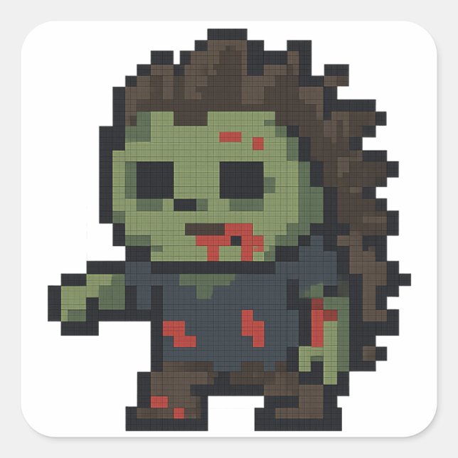 Igel-Zombie Quadratischer Aufkleber (Vorderseite)