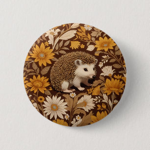 Igelbraun floral William Morris inspiriert Button