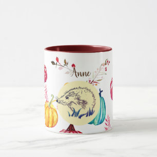 Igels-Herbst-Kunst-Name-Tasse Tasse