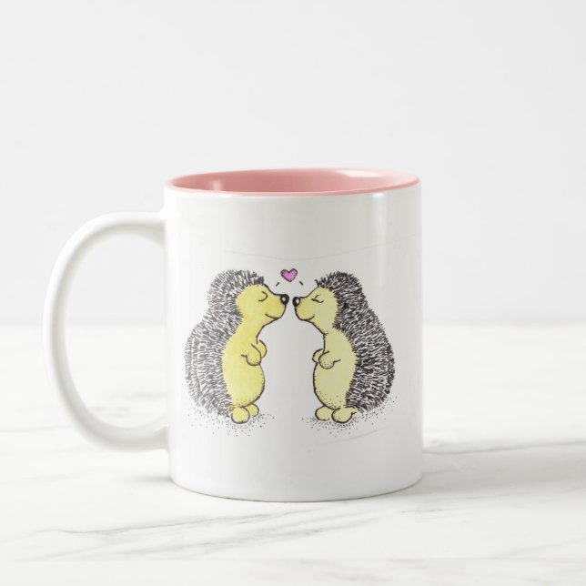 Igels-Liebe-Tasse Zweifarbige Tasse (Links)