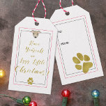 Iggy Little Christmas Fun Elegante Imitats Gold Sc Geschenkanhänger<br><div class="desc">"Nimm dir ein geiles kleines Weihnachtsfest!" | Vergnügen und elegante Imitate goldene Folienskripte in Weihnachtsbaumform :) Mit einem niedlichen Cartoon italienisches Greyhound-Gesicht oben und einer Pfote unten. Ideal für alle, die (oder nur Liebe) Leggis haben! :) ・ Auf der Rückseite können Sie es mit Ihren Namen personalisieren oder weiter anpassen...</div>