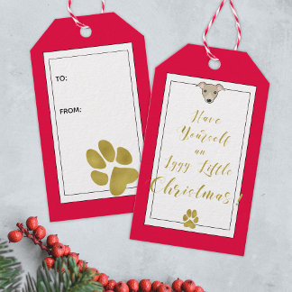 Iggy small Christmas Fun Elegantes Imitat Gold Scr Geschenkanhänger