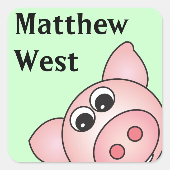 Iggy the Piggy Personalisiert Stickers (Vorderseite)