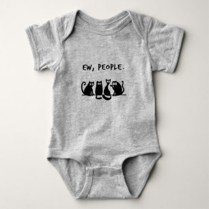Igitt Leute Lustige Miauende Schwarze Katzen Baby Strampler