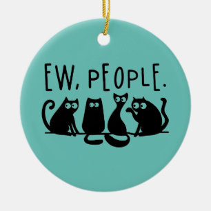 Igitt Leute Lustige Miauende Schwarze Katzen  Keramik Ornament