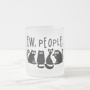 Igitt Leute Lustige Miauende Schwarze Katzen Mattglastasse