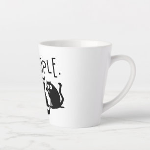 Igitt Leute Lustige Miauende Schwarze Katzen Milchtasse