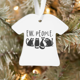 Igitt Leute Lustige Miauende Schwarze Katzen Ornament