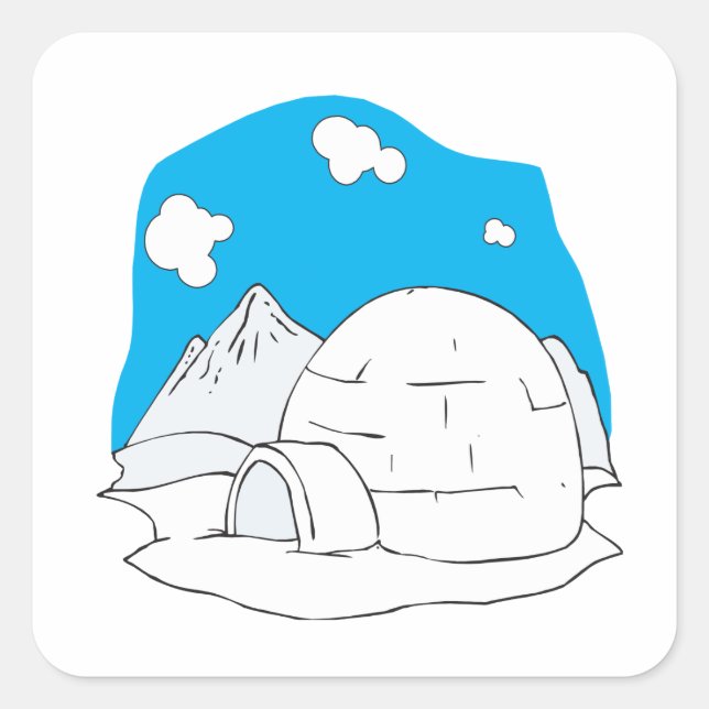 Iglu 2 quadratischer aufkleber (Vorderseite)