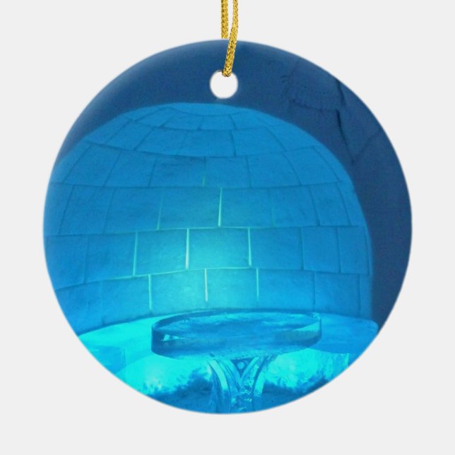 Iglu Room im Hotel de Glace, Quebec, Kanada Keramik Ornament (Vorne)