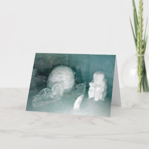 Iglu und Eskimo im Eis Feiertagskarte