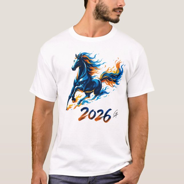 IGNITE,Midnight Ember Stallion Graphic T-Shirt (Vorderseite)