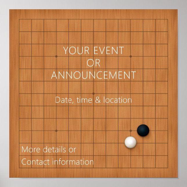 Igo Baduk Weiqi Custom Poster (Vorne)