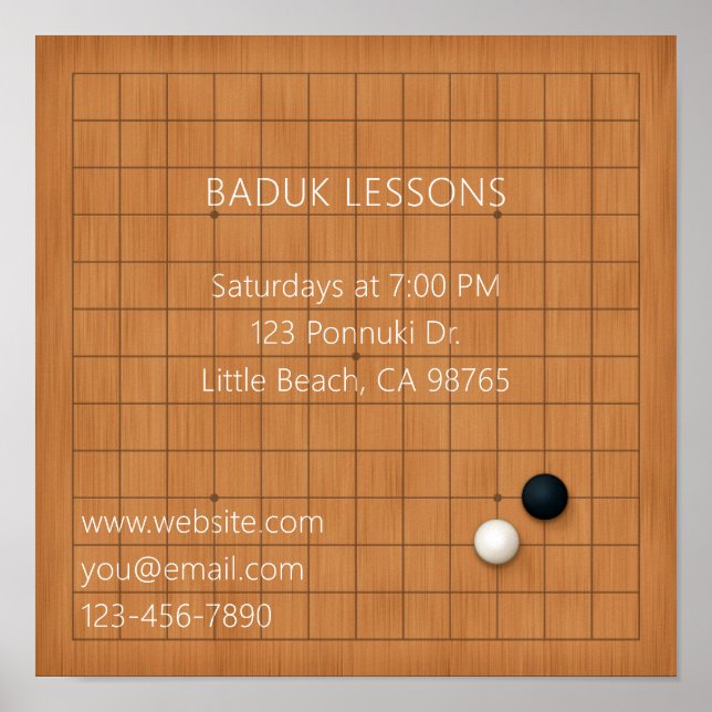 Igo Baduk Weiqi Veranstaltung oder Unternehmensför Poster (Vorne)
