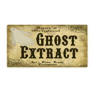 Igor's Ghost Extract Halloween-Potteetikett-Label