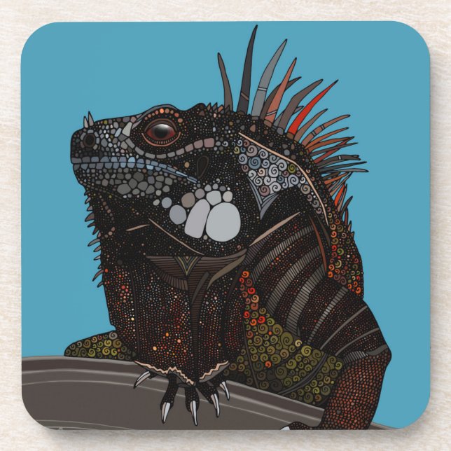 iguana blau untersetzer (Vorderseite)