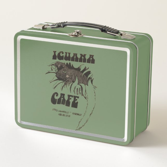 Iguana Cafe Metall Brotdose (Vorderseite)