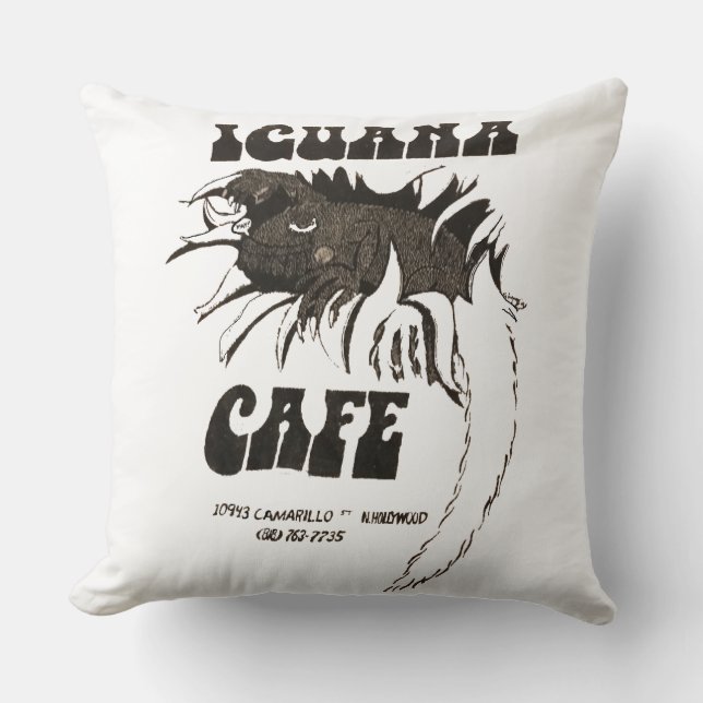 Iguana Cafe Throw Kissen (Vorderseite)