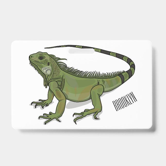 Iguana-Cartoon-Abbildung Ausweis (Vorderseite)