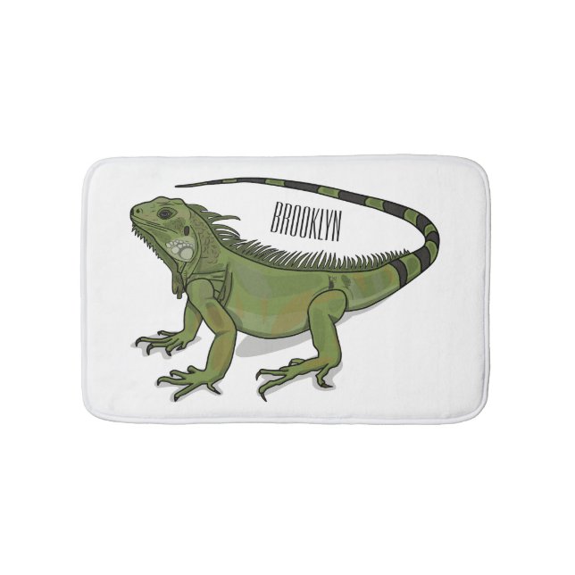 Iguana-Cartoon-Abbildung Badematte (Vorderseite)