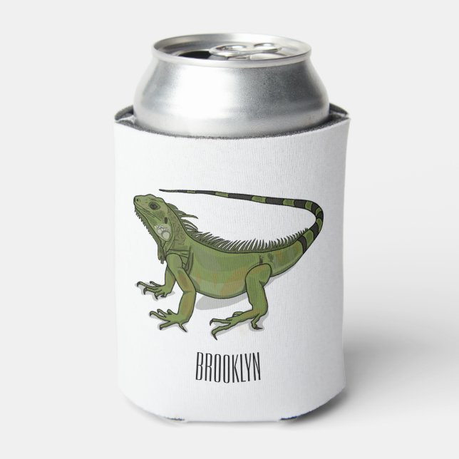 Iguana-Cartoon-Abbildung Dosenkühler (Kanne Vorderseite)