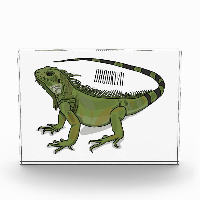 Iguana-Cartoon-Abbildung Fotoblock (Vorderseite)