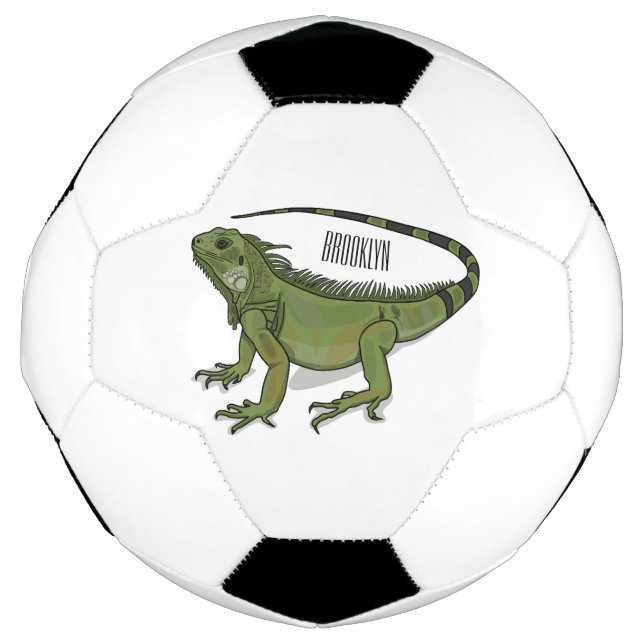 Iguana-Cartoon-Abbildung Fußball (Vorderseite)