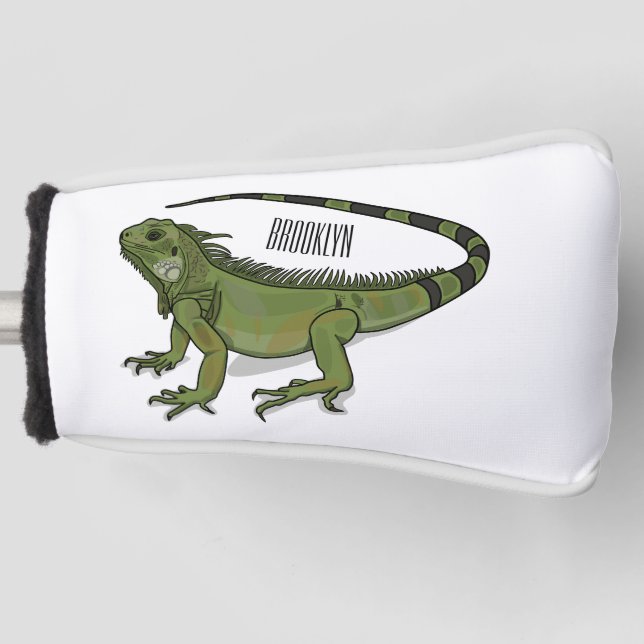 Iguana-Cartoon-Abbildung Golf Headcover (Vorderseite)