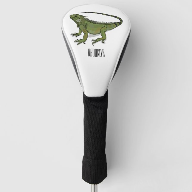 Iguana-Cartoon-Abbildung Golf Headcover (Vorderseite)