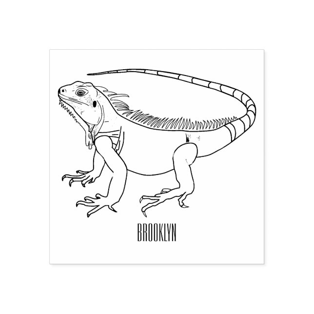 Iguana-Cartoon-Abbildung Gummistempel (Prägung)