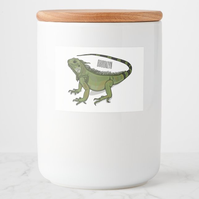 Iguana-Cartoon-Abbildung Lebensmitteletikett (Vorderseite)