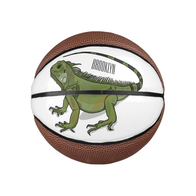 Iguana-Cartoon-Abbildung Mini Basketball (Vorderseite)