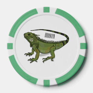 Iguana-Cartoon-Abbildung Pokerchips
