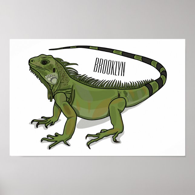 Iguana-Cartoon-Abbildung Poster (Vorne)