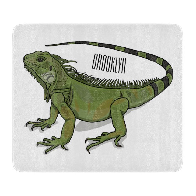 Iguana-Cartoon-Abbildung Schneidebrett (Vorderseite)