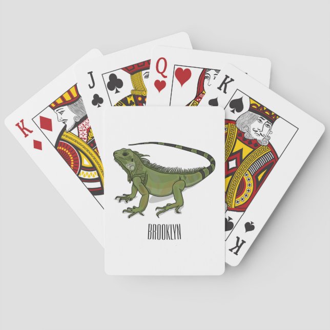 Iguana-Cartoon-Abbildung Spielkarten (Rückseite)