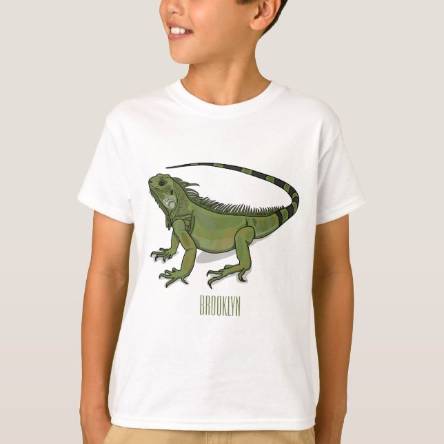 Iguana-Cartoon-Abbildung T-Shirt (Vorderseite)