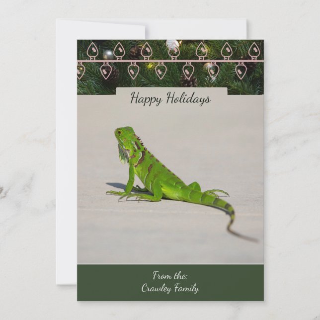 Iguana Christmas Card Feiertagskarte (Vorderseite)