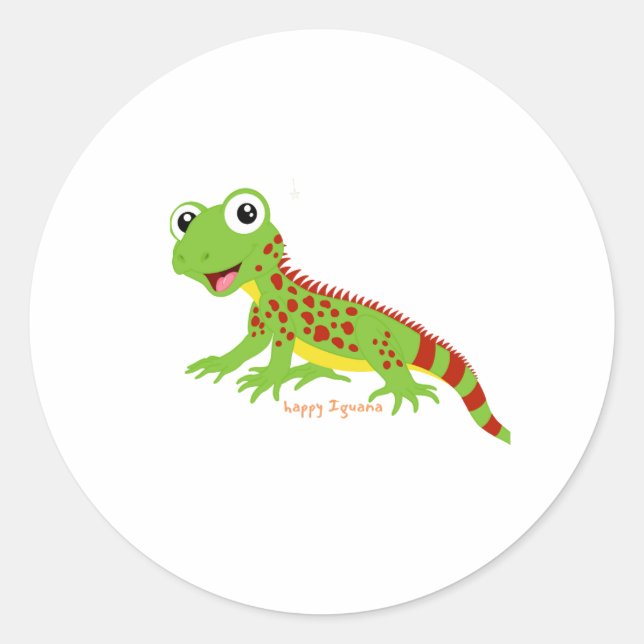 Iguana glücklicher Sticker (Vorderseite)