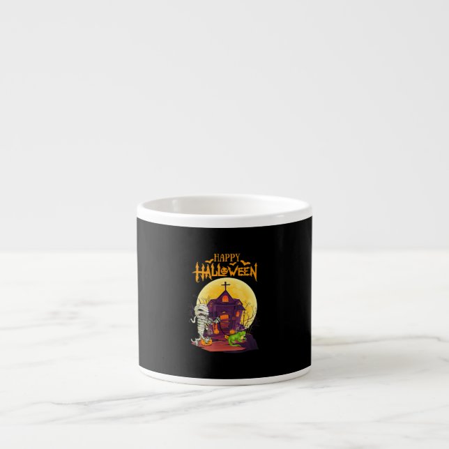 Iguana Halloween Anzug Pumpkin Funny Dog Lover Espressotasse (Vorderseite)