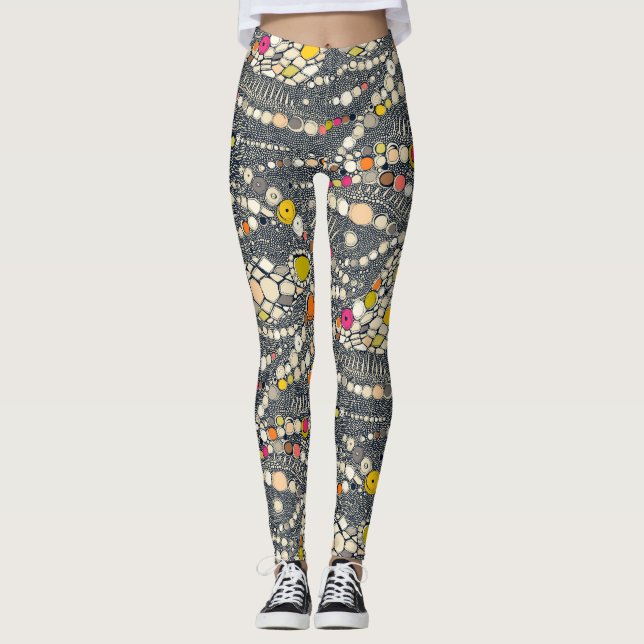 Iguana-Hautindigo-Pop Leggings (Vorderseite)