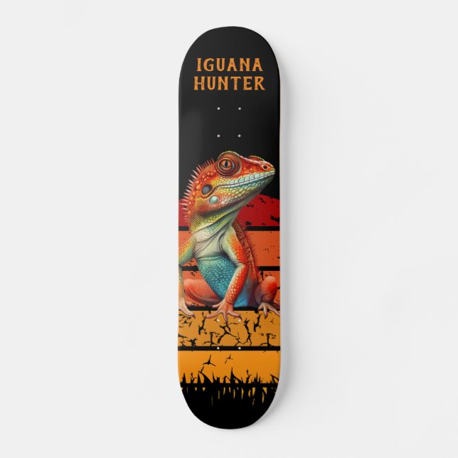 Iguana Hunter - Die mächtige Kraft der Natur Skateboard (Vorderseite)
